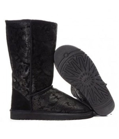 CLASSIC TALL PATENT PAISLEY BOOTS 5852 BLACK