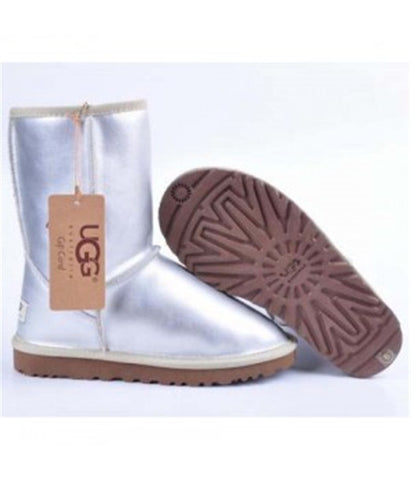 METALLIC CLASSIC SHORT BOOTS 5842 SILVER